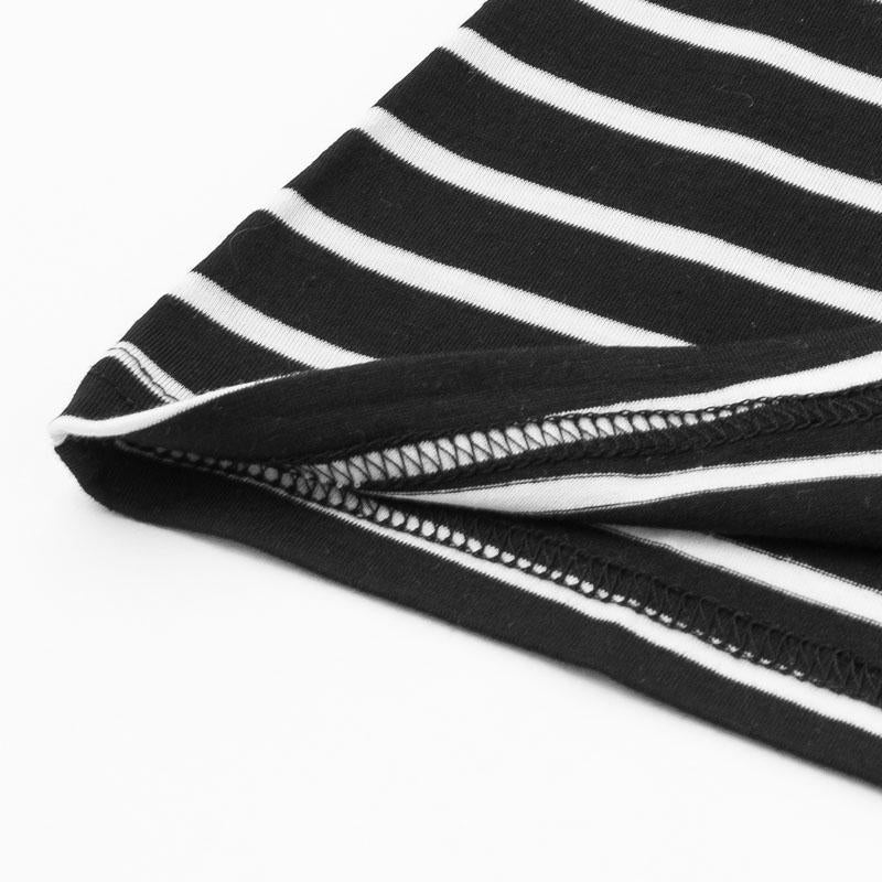 One shoulder stripes slim blouse