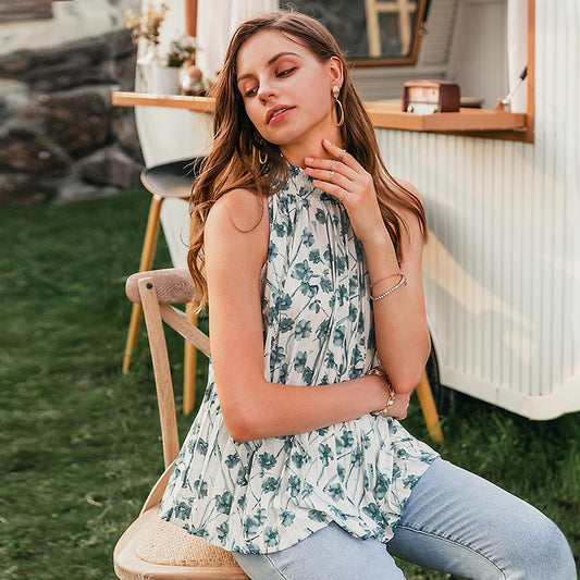 Floral print women cropped tops