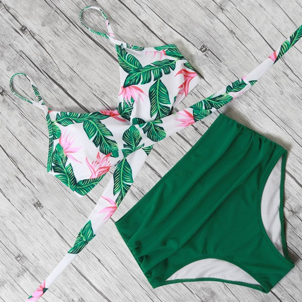 High Waist Printed Bikini Multiple Color