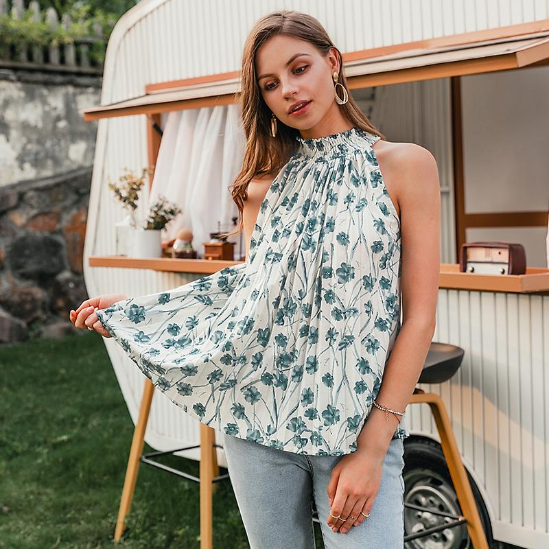 Floral print women cropped tops