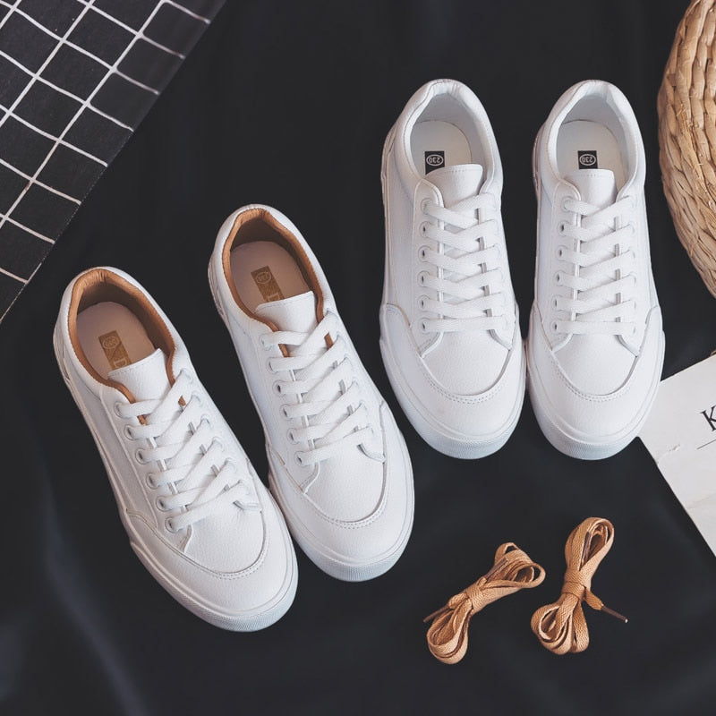 Leather Spring Casual Flat Sneakers