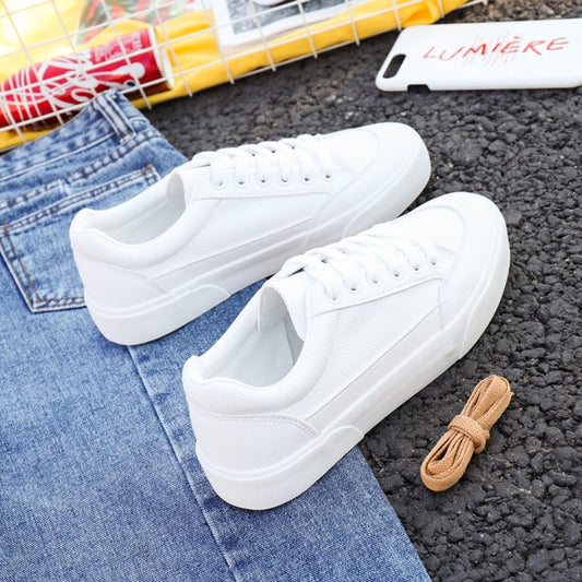 Leather Spring Casual Flat Sneakers