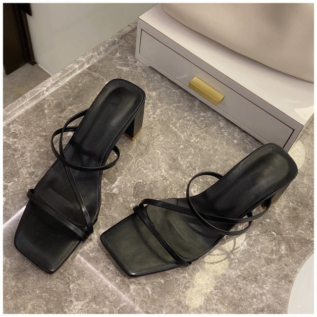 High Square Heel Sandal