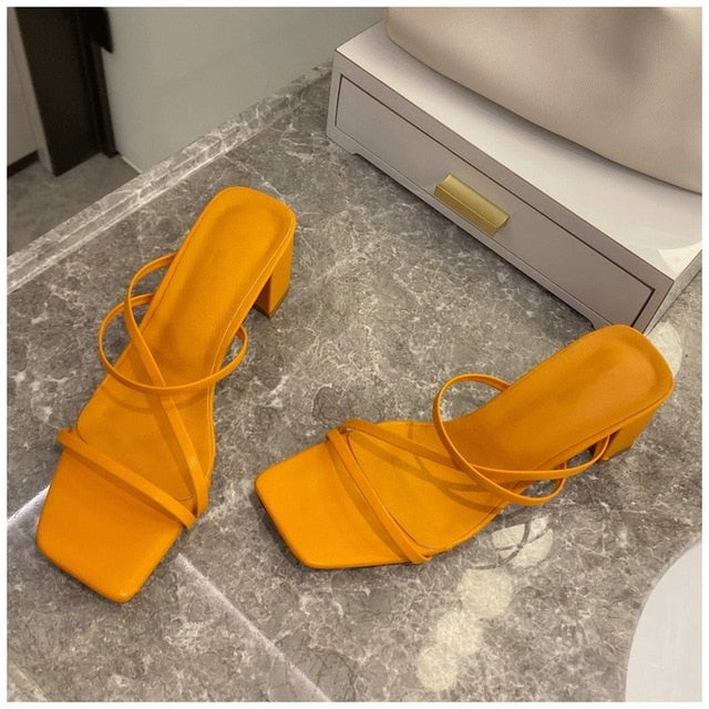 High Square Heel Sandal