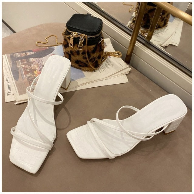 High Square Heel Sandal