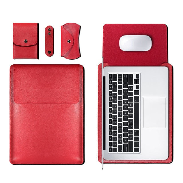 PU Leather Sleeve Bag Case For Laptop