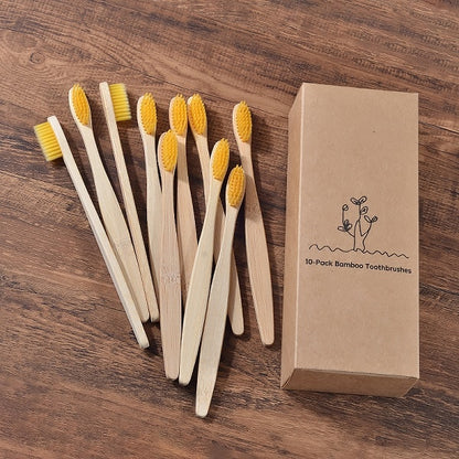 Mixed Color Eco Friendly wooden Toothbrush