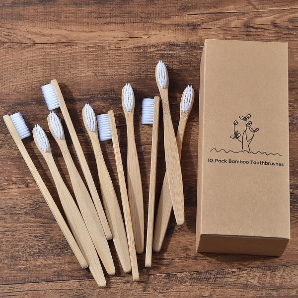 Mixed Color Eco Friendly wooden Toothbrush