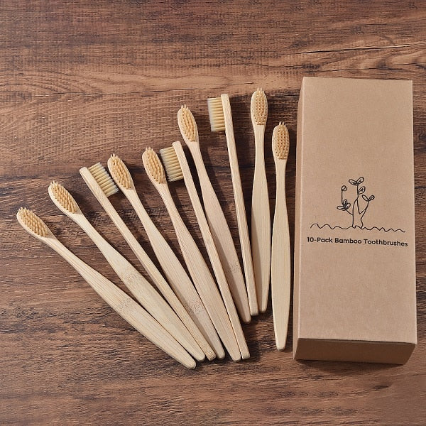 Mixed Color Eco Friendly wooden Toothbrush