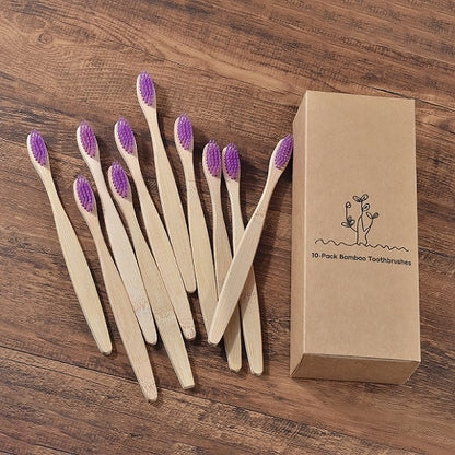 Mixed Color Eco Friendly wooden Toothbrush