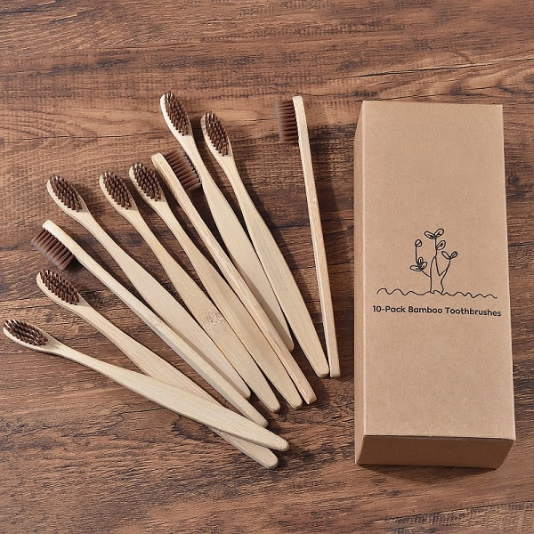 Mixed Color Eco Friendly wooden Toothbrush