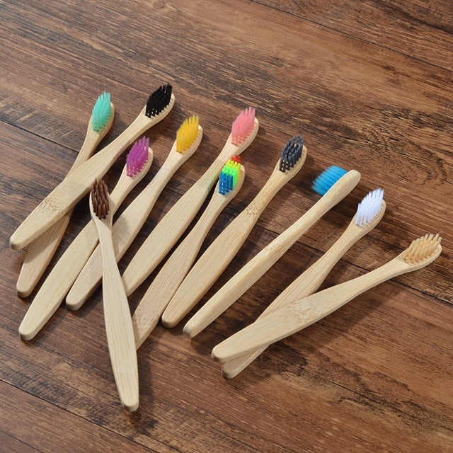 Mixed Color Eco Friendly wooden Toothbrush