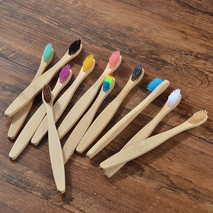 Mixed Color Eco Friendly wooden Toothbrush