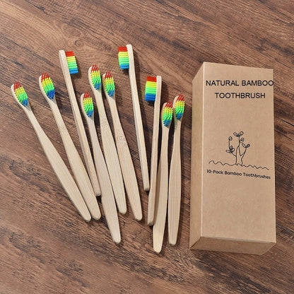 Mixed Color Eco Friendly wooden Toothbrush