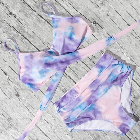 High Waist Printed Bikini Multiple Color