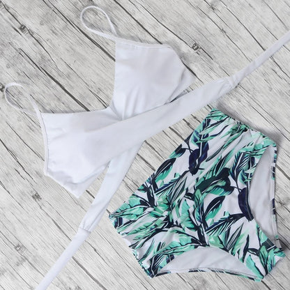 High Waist Printed Bikini Multiple Color