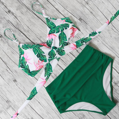 High Waist Printed Bikini Multiple Color