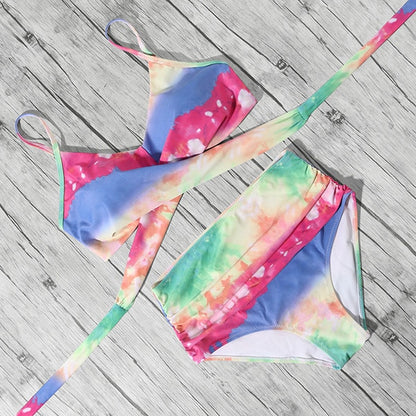 High Waist Printed Bikini Multiple Color