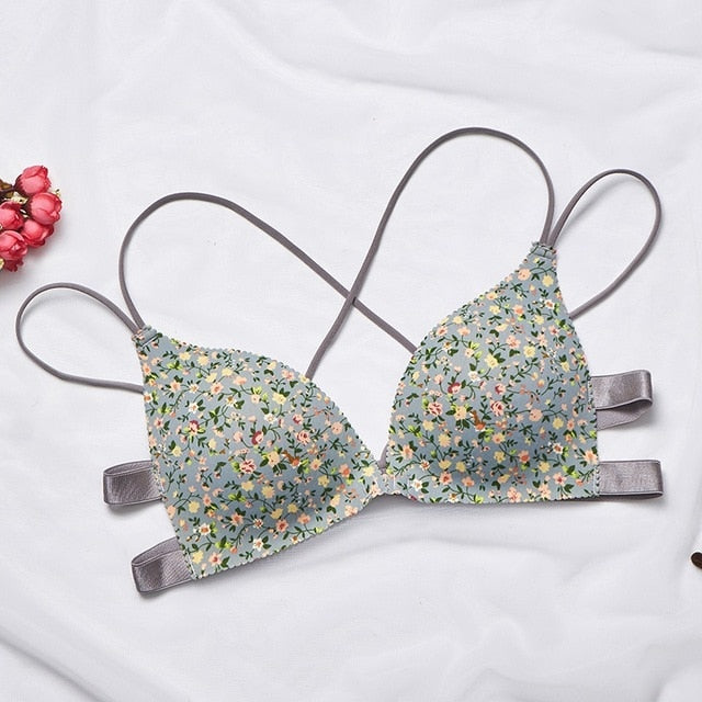 Floral Print Bra