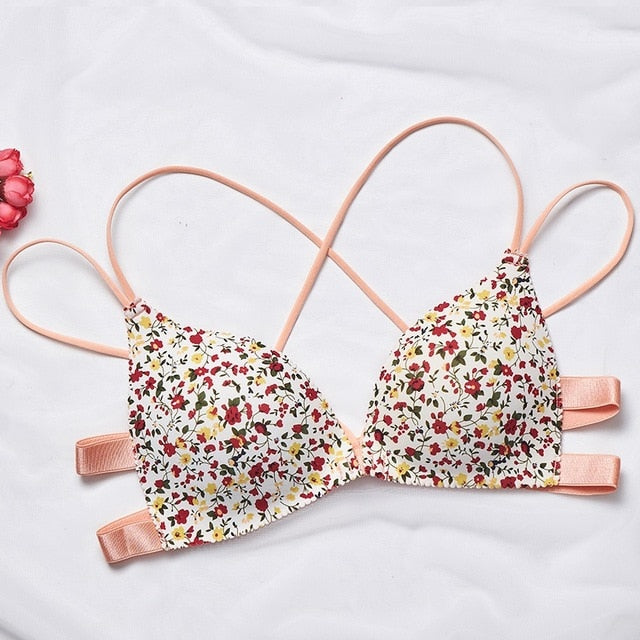 Floral Print Bra