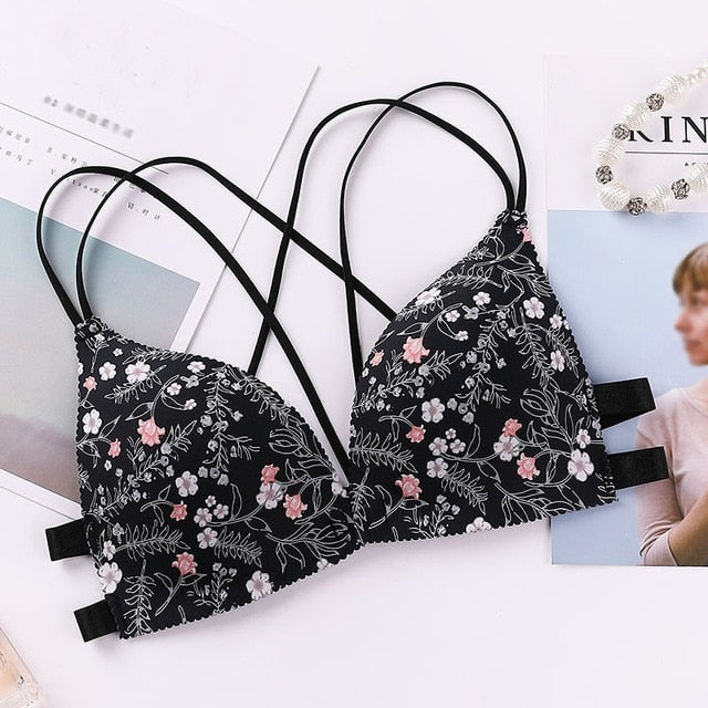 Floral Print Bra